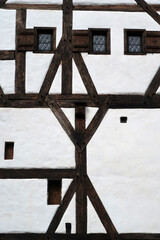 Detail eines kunstvollen Fachwerkbaus - delicate piece of framework masonry