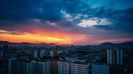 Fototapeta premium Sunrise over the city
