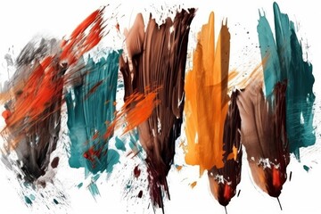 colorful brush strokes on a white background. Generative AI