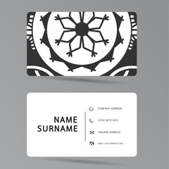 Modern business card template design. Polynesian style. Vector illustration.