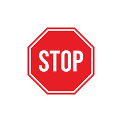 Stop Traffic Sign, Road Sign Vector Template