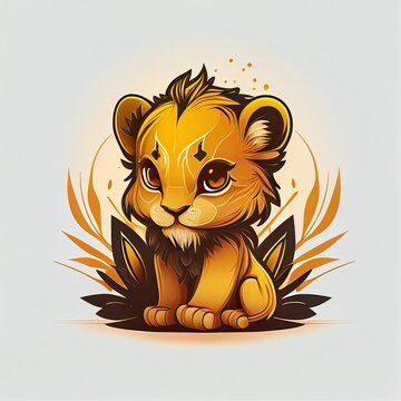 Asiatic Lion Cub Logo Design