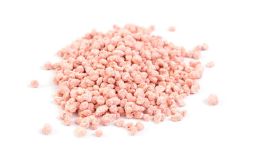 Fertiliser NH4H2PO4 NH4NO3 KCl isolated on white background