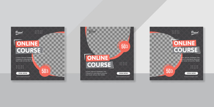 online course social media post template