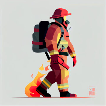 fireman firefighter with axe