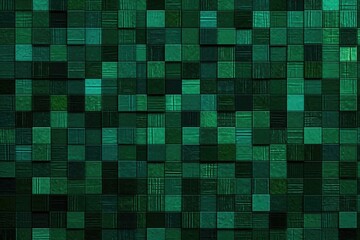 green modular living wall with multiple interlocking squares. Generative AI