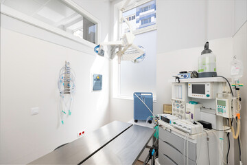 Inside view of the veterinary clinic operating room