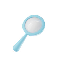 Loupe 3d in realistic style on white background. Business vector icon. Transparent background. Search icon