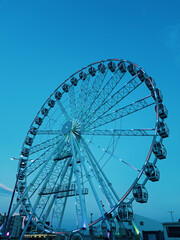 Ferris wheel at night.