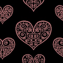 Obraz na płótnie Canvas seamless pattern with hearts