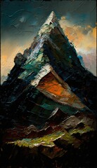 Creating Drama: Abstract Mountain Formation in Saturated Hues
