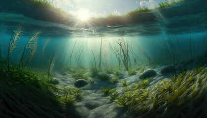 Fototapeta na wymiar Captivating Ultra-Wide Angle Underwater Photography: An Award-Winning Masterpiece