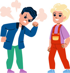 kid boy angry calm vector