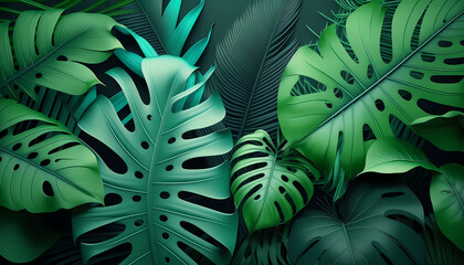 leaves background made with Generative AI	
