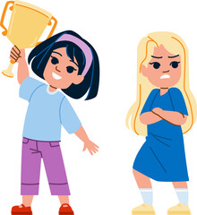 Fototapeta premium kid girl winner looser vector