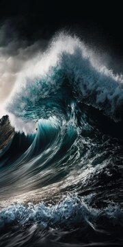 Captivating Close-Up: Mesmerizing Ocean Waves in High-Quality Photo