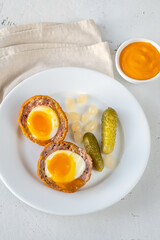 Portion of Scotch egg