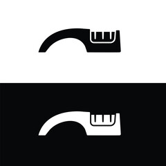 Knife sharpener flat silhouette vector. Silhouette utensil icon. Set of black and white symbols for kitchen concept, kitchen devices, kitchen gadgets, kitchen tools