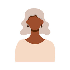 Faceless female avatar.  African woman vector illustration. EPS 10	
