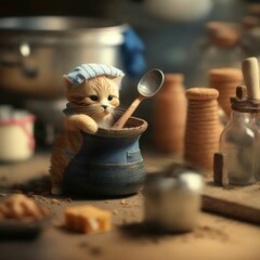 Cute Tilt-Shift Photography of a Cat Baking