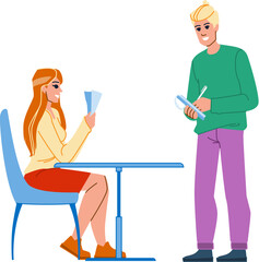 waiter take order vector