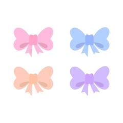 cute ribbon bow flat design style with good quality