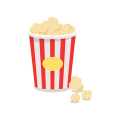 bucket of pop corn flat design style with good quality