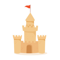 sand castle flat design style with good quality © Colorfuel Studio
