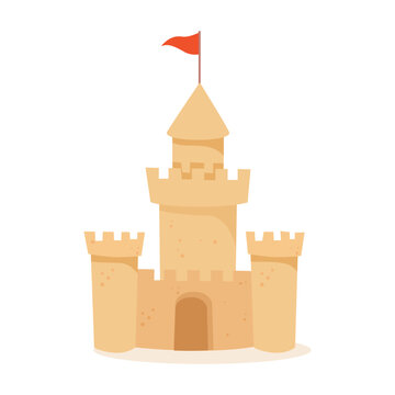 sand castle flat design style with good quality