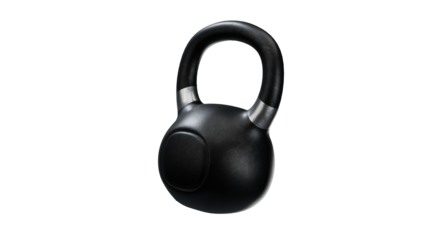Black kettlebell with silver inlays