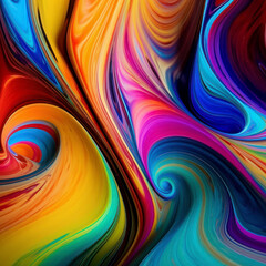 A vibrant abstract image produced through AI