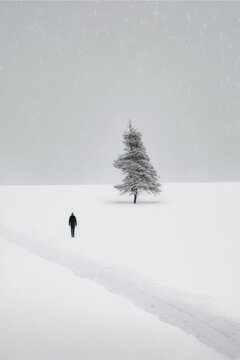 Yule Serenity: Minimalistic Winter Wonderland Photography