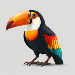 Toucan Bird Cartoon Illustration. Generative AI