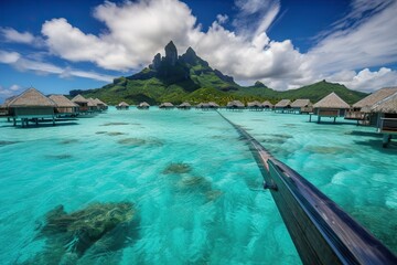 Obraz premium Bora Bora French Polynesia, generative artificial intelligence