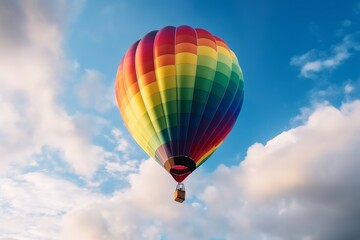 Fototapeta premium Rainbow balloon on sky background.