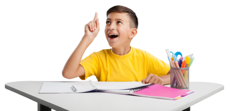 The child learning in school or home. Education concept