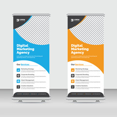 corporate roll up stand banner template design for a business