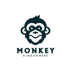 Head Monkey Mascot logo template Vector. Creative Monkey Logo Vector