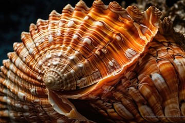 A Close-Up of a Beautiful Seashell: A Stunning Full-Frame Shot Capturing the Intricate Details and Textures of Nature's Artwork