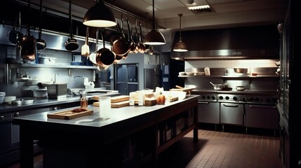 High class restaurant kitchen. Generative AI