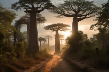Iconic Baobab Trees of Madagascar's National Geographic - obrazy, fototapety, plakaty