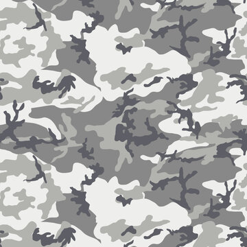 Seamless Woodland Snow Camouflage Pattern