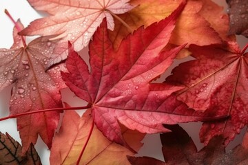 Ultra Realistic Close-Up of Maple Leaves Against a Vibrant Background