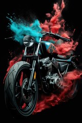 Fototapeta na wymiar Bold Motorcycle Graphic Designed with a Rebellious Spirit
