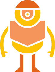robot cartoon character icon