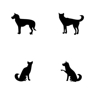 collection of black dog sketches, perfect for icons, mascots, logos, etc.