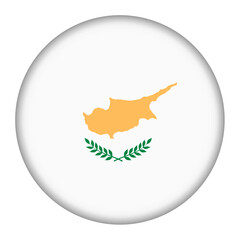 Fototapeta na wymiar Cyprus flag button 3d illustration with clipping path