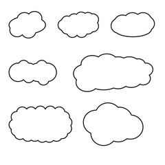 Set of clouds isolated on a white background. Cloud collection vector illustration.