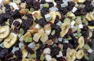 Dried fruits in a market