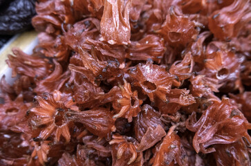Dried hibiscus in the market